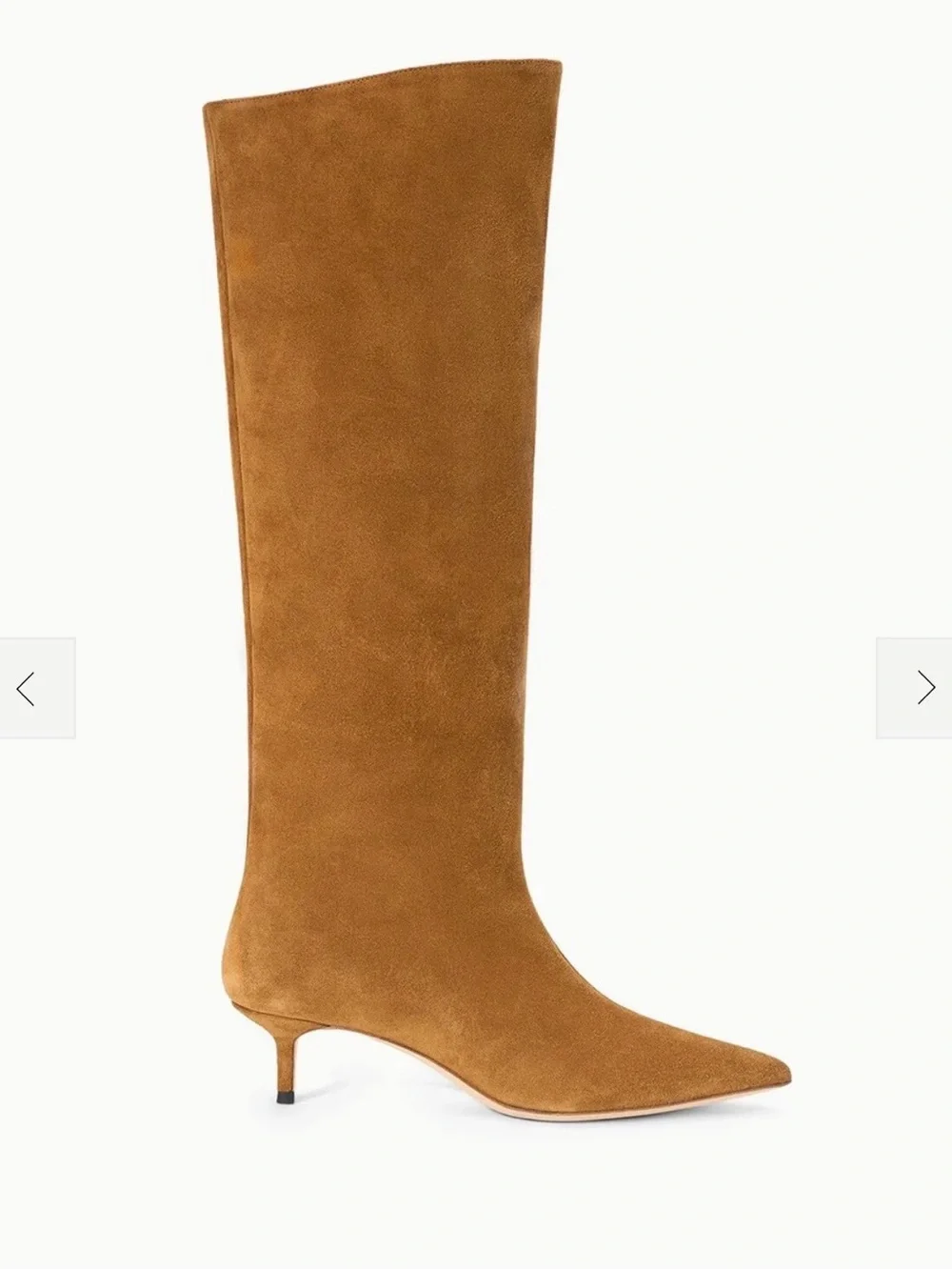 New Staud Sebastian Kitten Heel Suede Knee High Tan Boots Size EU 40.5 10.5 $595